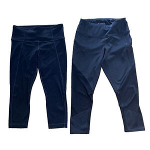 Athleta Black Capri Pants Mesh Contender Leggings 210134 PLUS 866955 Womens XSP